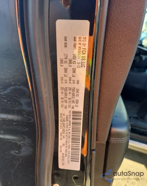 2015 Dodge Durango Sxt из США, поврежденный, VIN 1C4RDJAGXFC145910